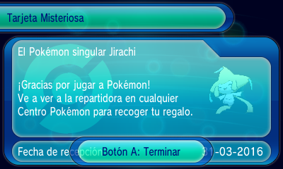 Pantalla aceptar evento de Jirachi