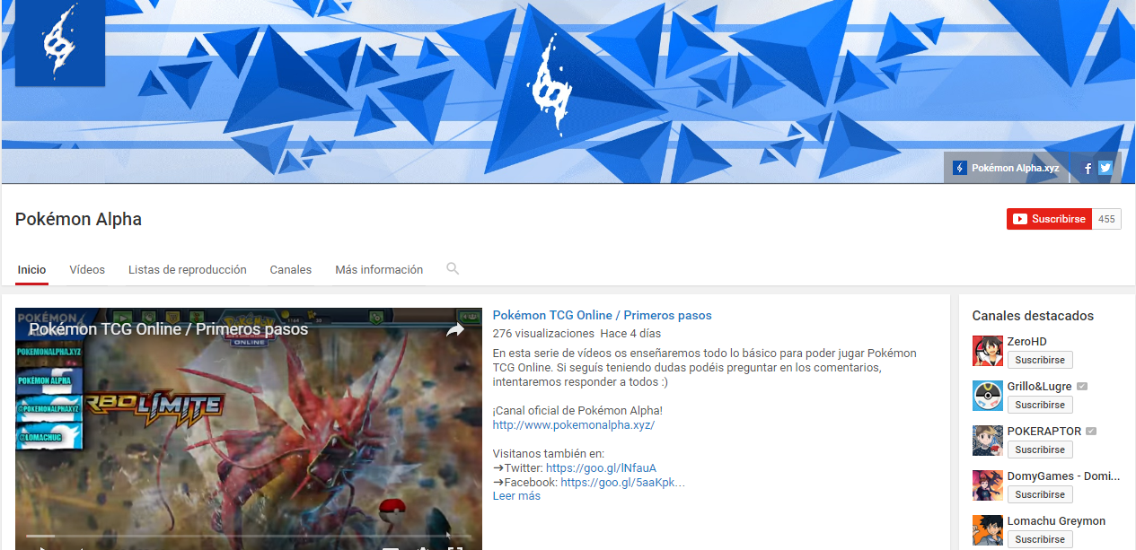 Canal YouTube Pkmn Alpha